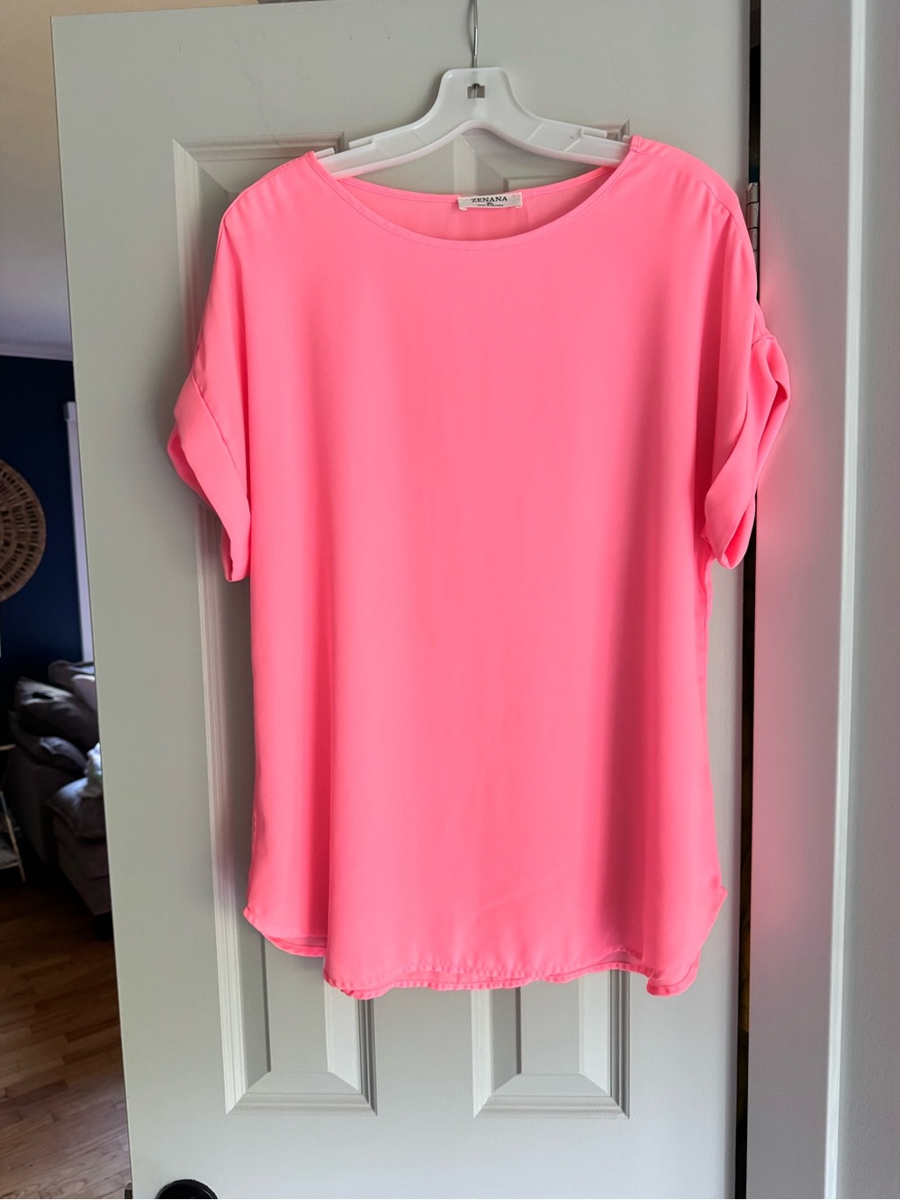 Xena Neon Pink Short Sleeve Blouse